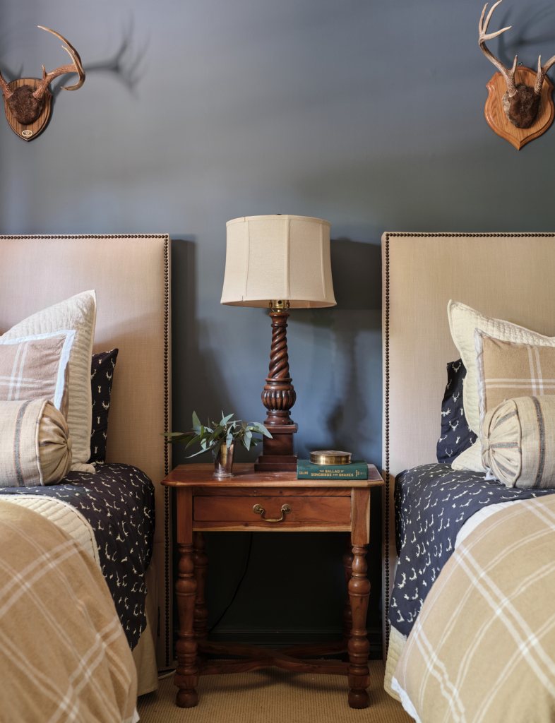 Farrow and Ball's "Ultramarine Blue" is perfect in this guest bedroom.