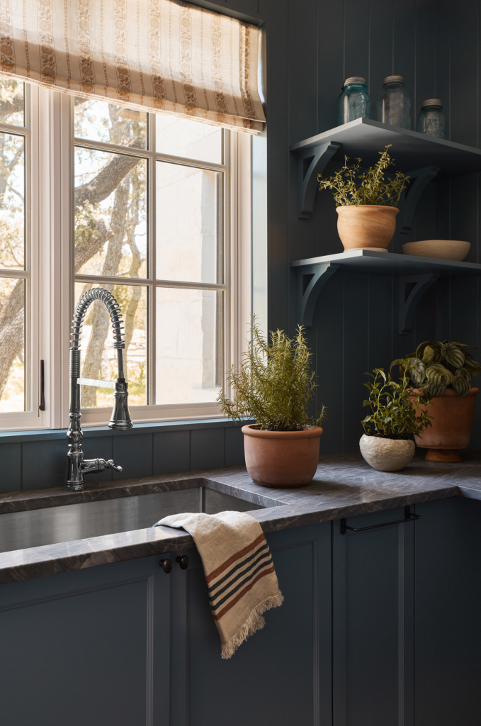 Laundry and garden utility room cabinets in SW "Blustery Sky".