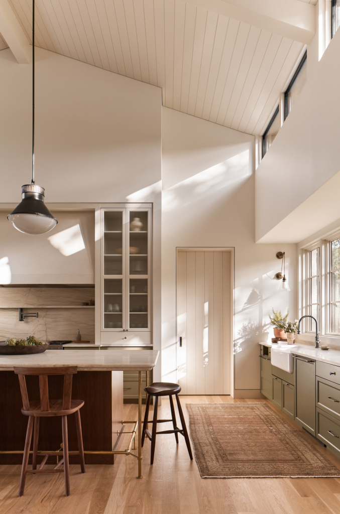 The clerestory windows add soft natural light to the great room and kitchen.