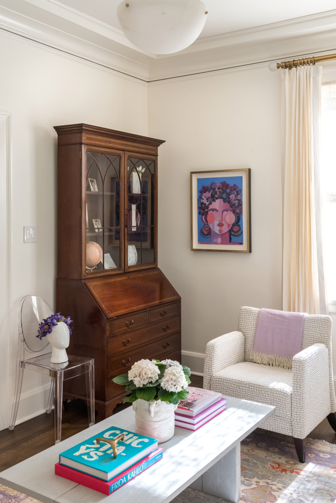 A mix of old and new in the fresh, updated formal living room.