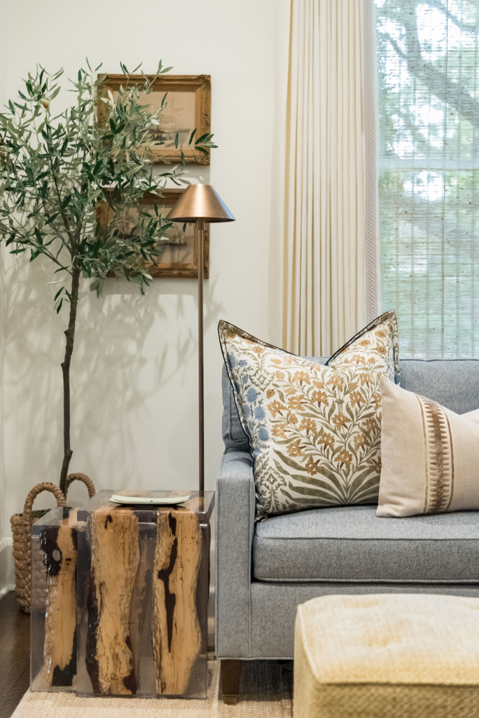 Contemporary Scandi-coastal family room corner.