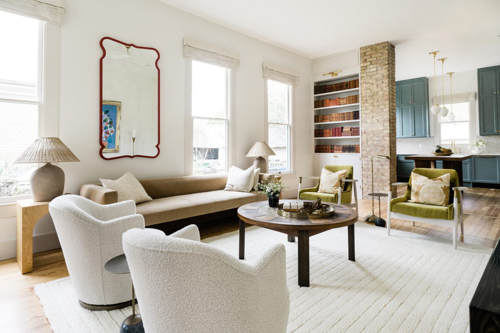 A bright and inviting living room feels fresh and welcoming.