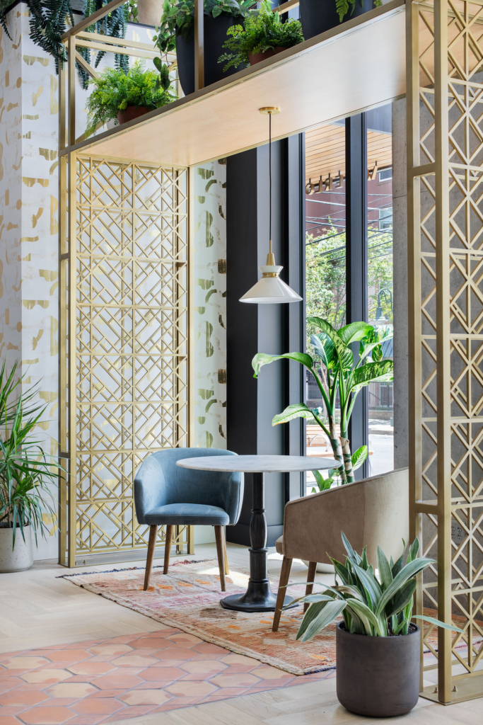 Small tables and chairs provide chances to meet up with fellow students or just pause between classes.