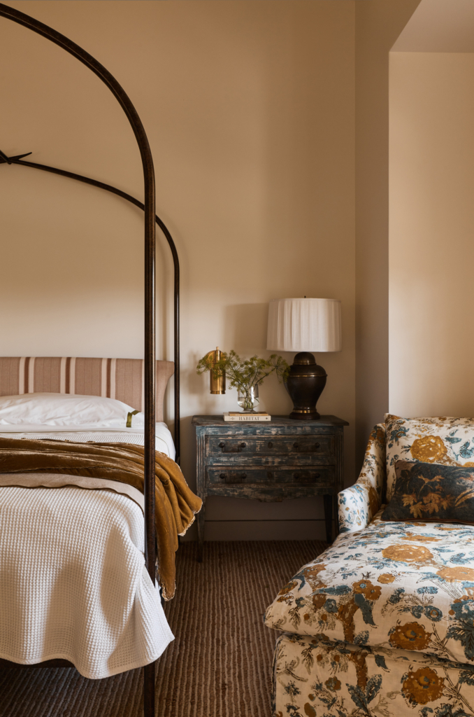 Primary bedroom in natural earthy tones