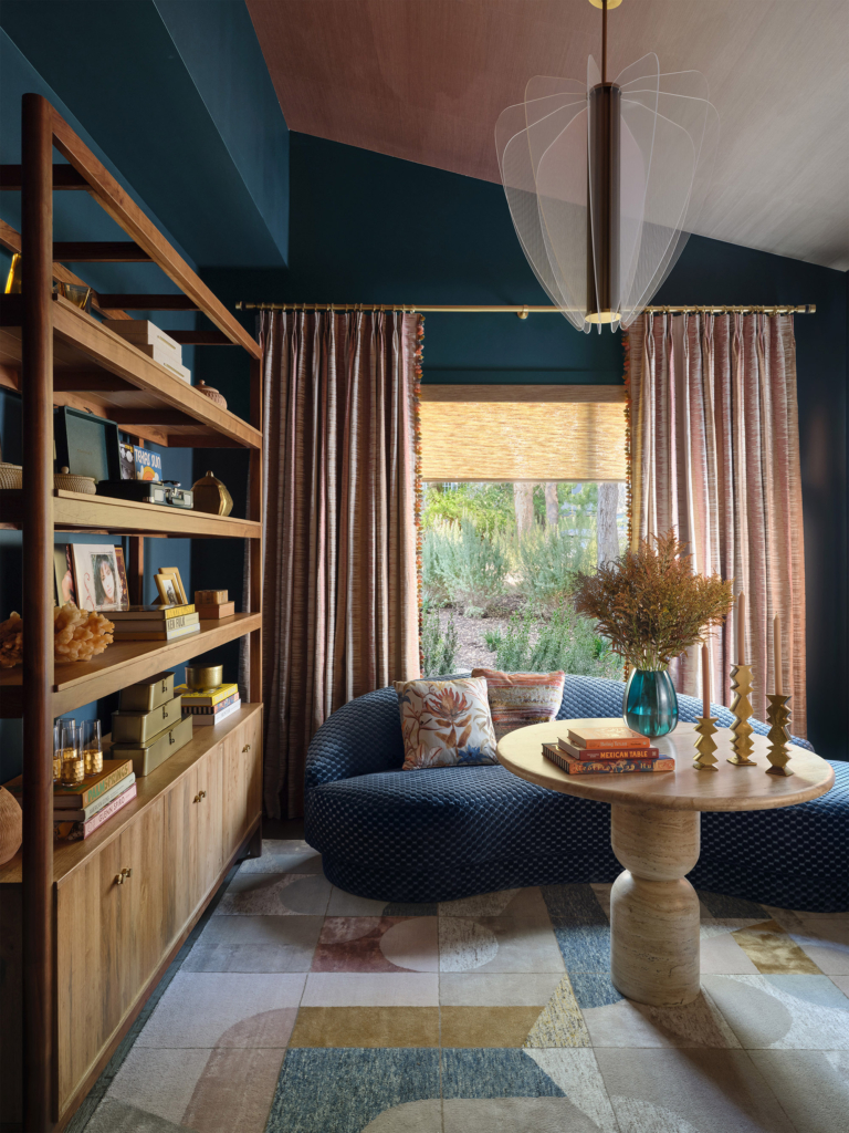 Ceiling adorned with Phillip Jeffries "Mirage Sunbaked" wallpaper at the House Beautiful Whole Home 2025 in Austin, designed by Amber Guyton. A striking design detail that brings warmth and artistry overhead.